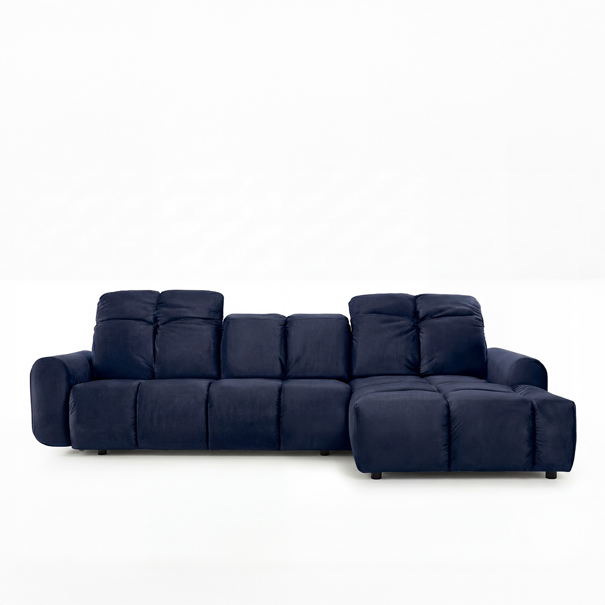 canape d angle convertible 4 places velours anacapri bleu marine