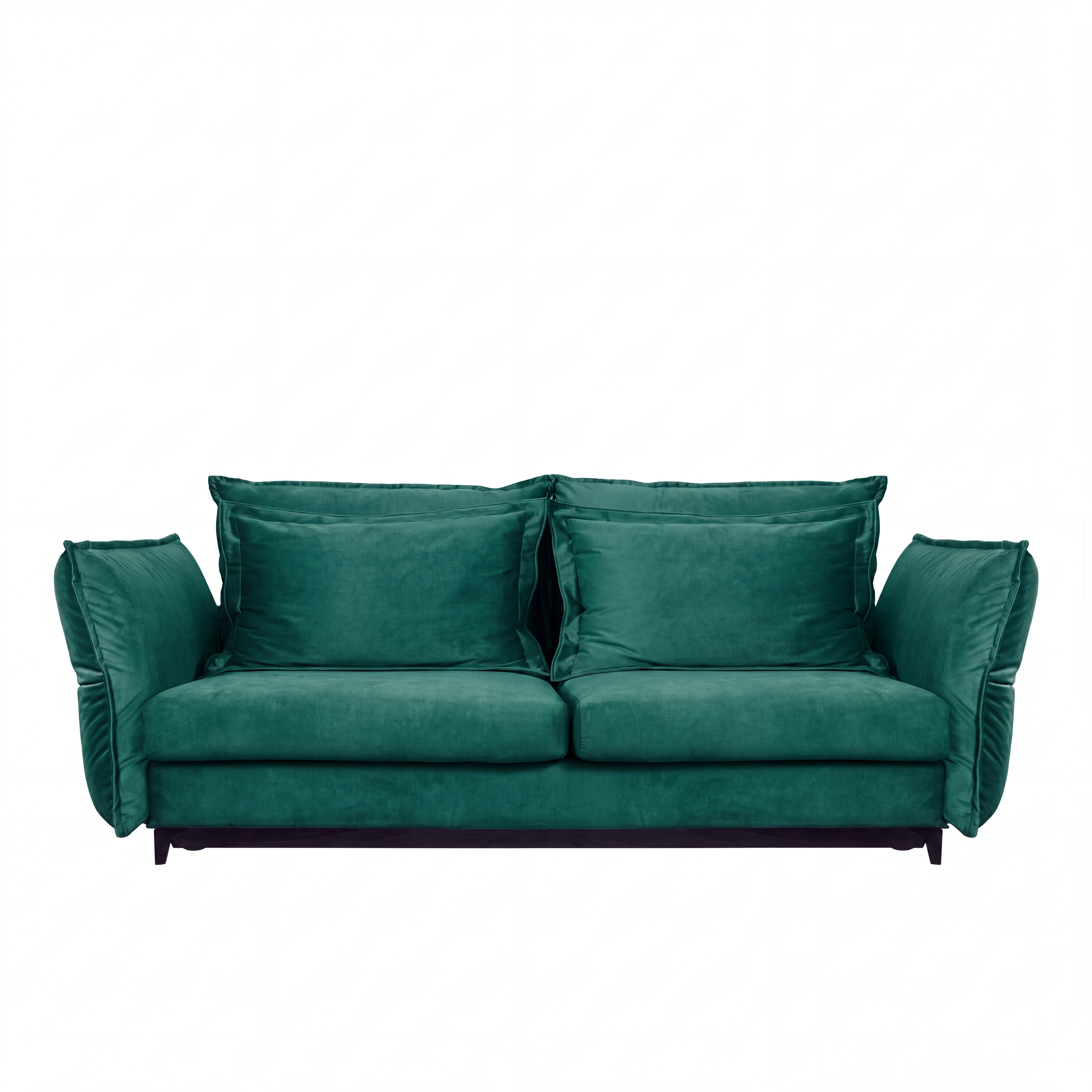 canape droit convertible 3 places velours verduro vert