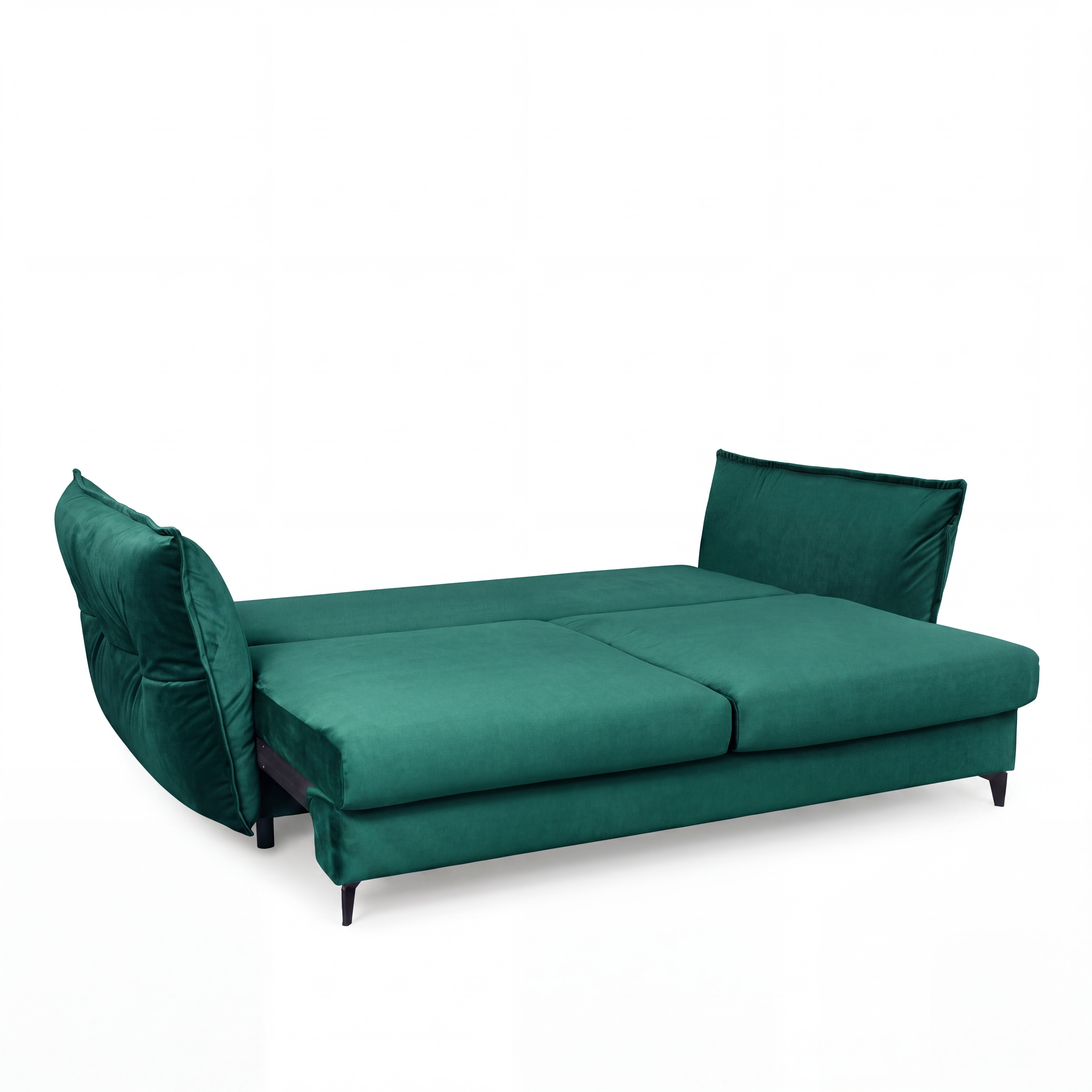 canape droit convertible 3 places velours verduro vert