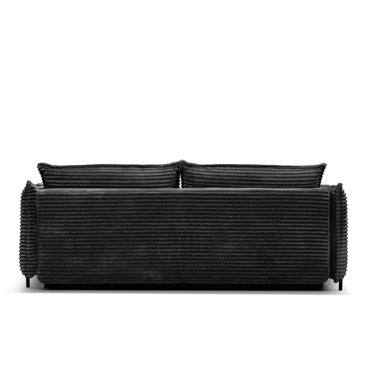canape droit convertible 3 places velours cotele sorrento noir