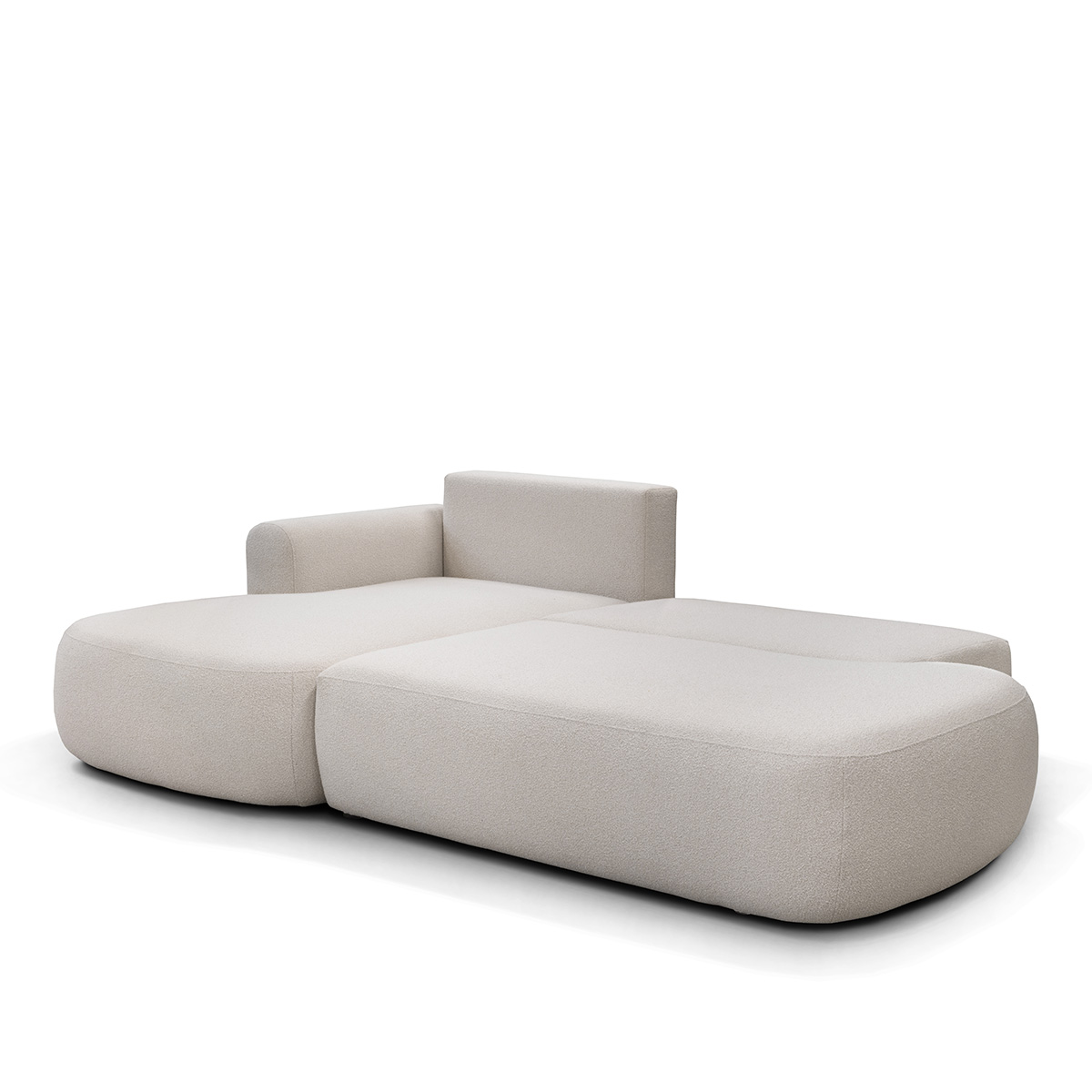 canape d angle convertible 4 places bouclette molino ecru