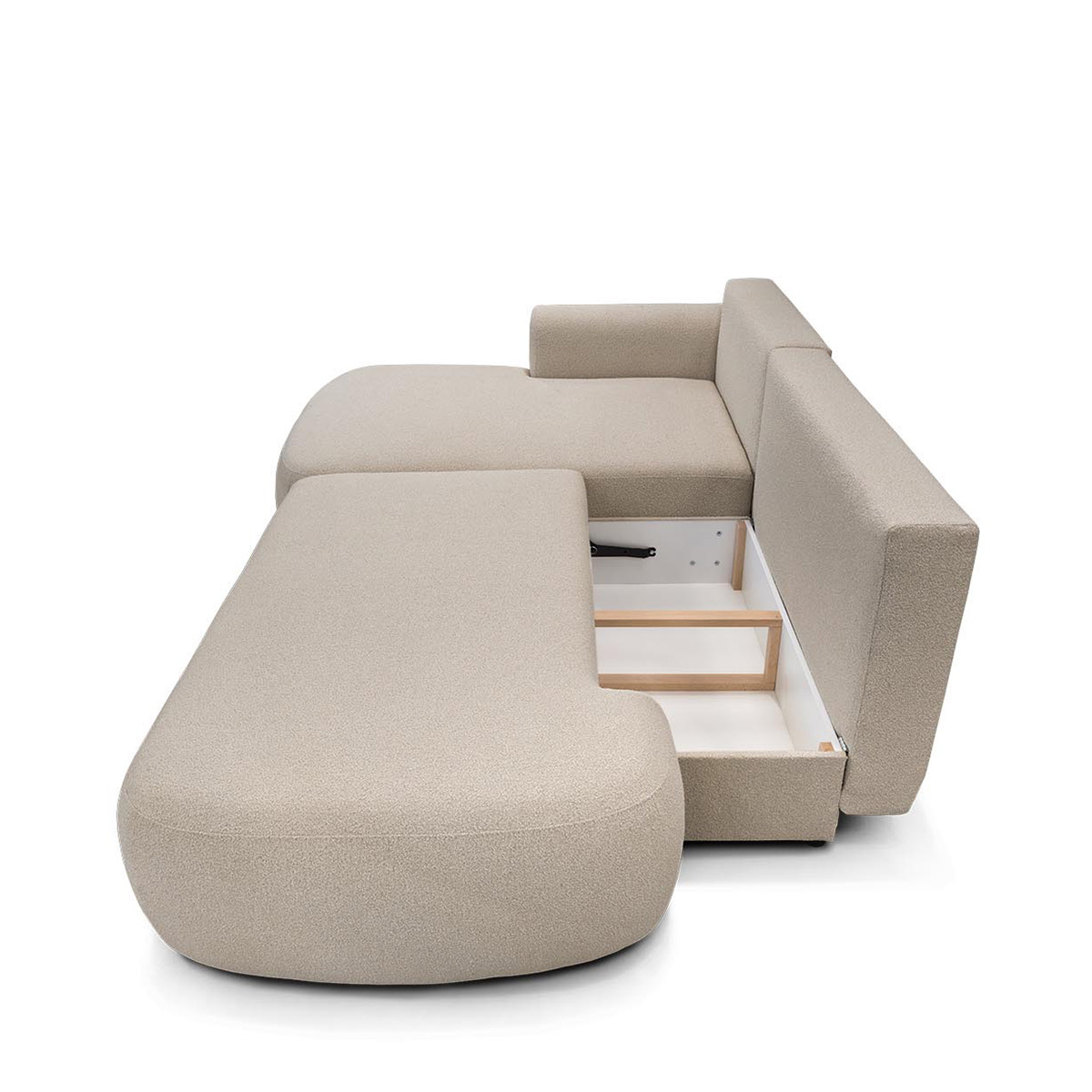 canape d angle convertible 4 places bouclette molino beige