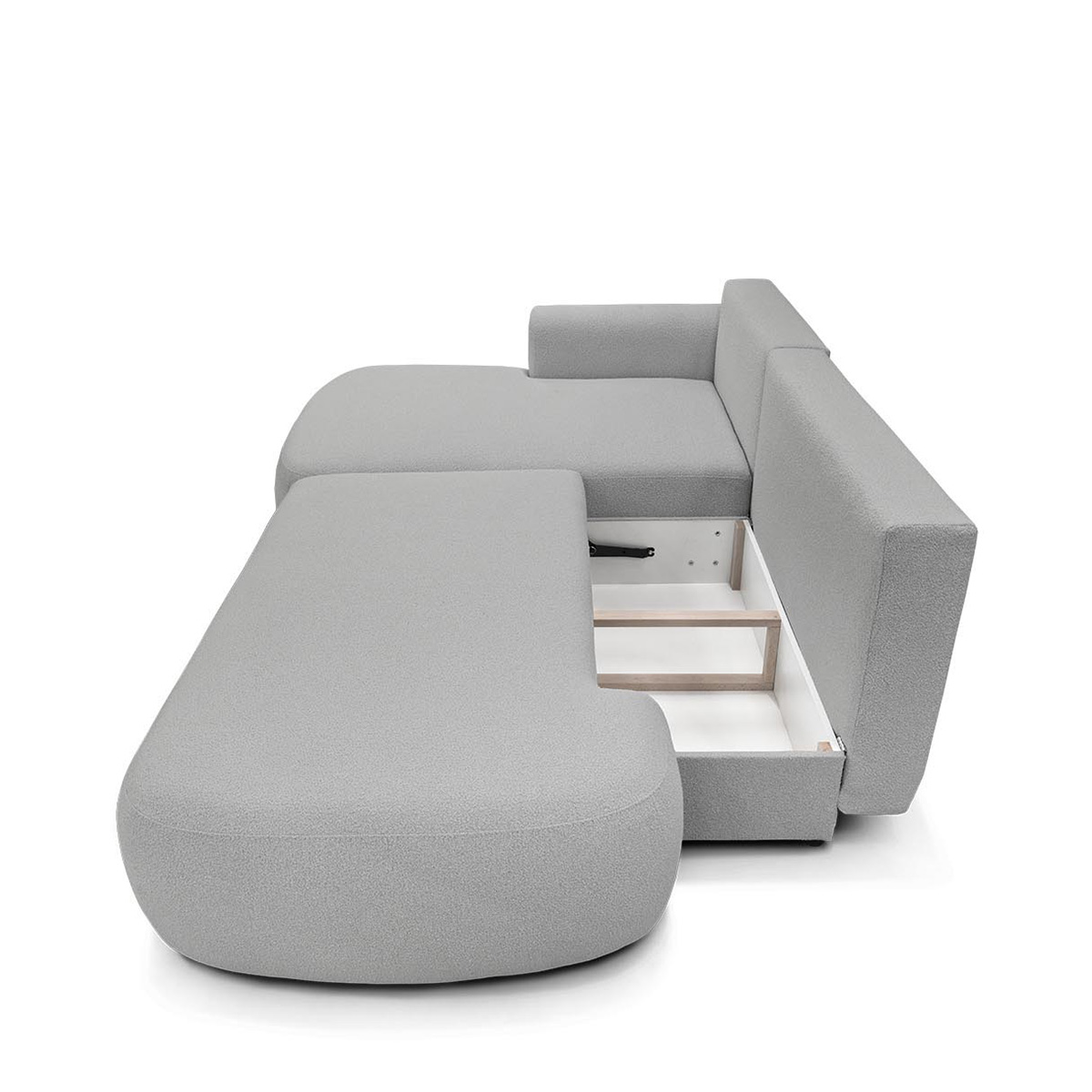 canape d angle convertible 4 places bouclette molino gris
