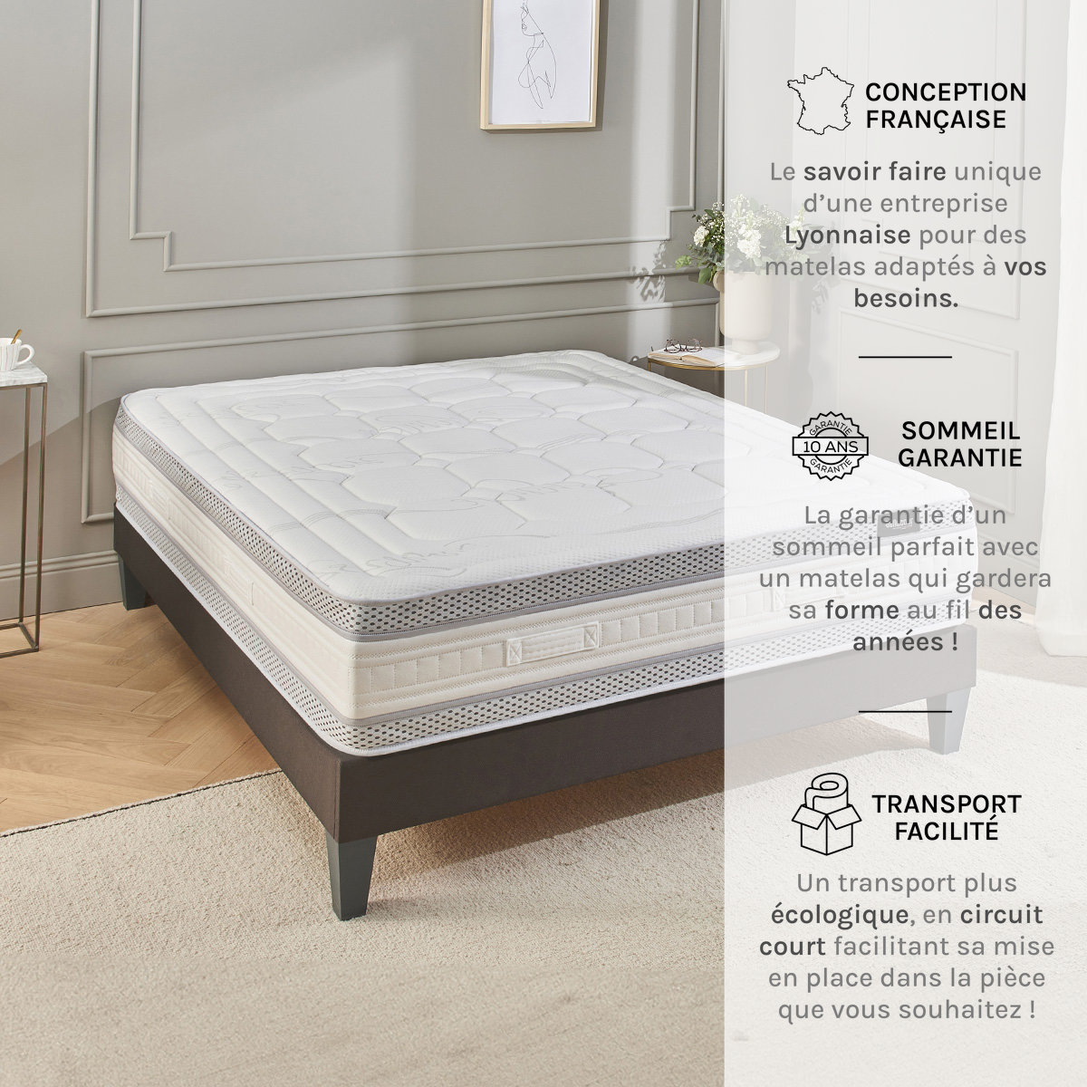 matelas ressorts ensaches 33 cm champs elysees