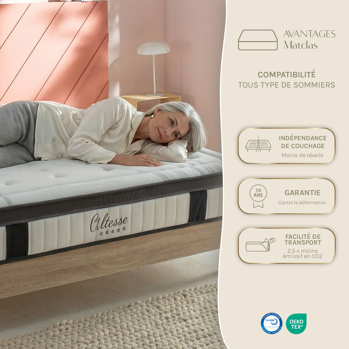 matelas memoire de forme altesse 27 cm d epaisseur accueil equilibre soutien ferme