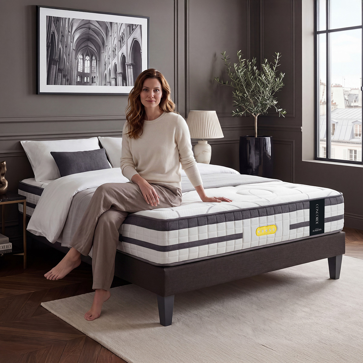 matelas ressorts ensaches et memoire de forme 26 cm concorde