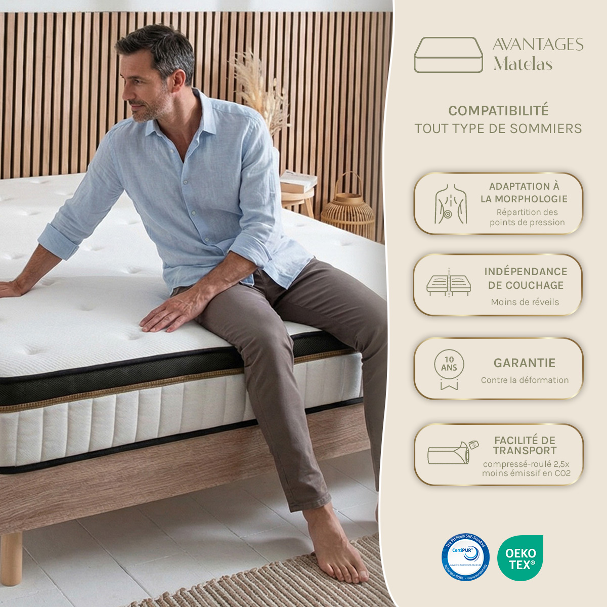 matelas memoire de forme emeraude 24 cm d epaisseur accueil moelleux soutien ferme