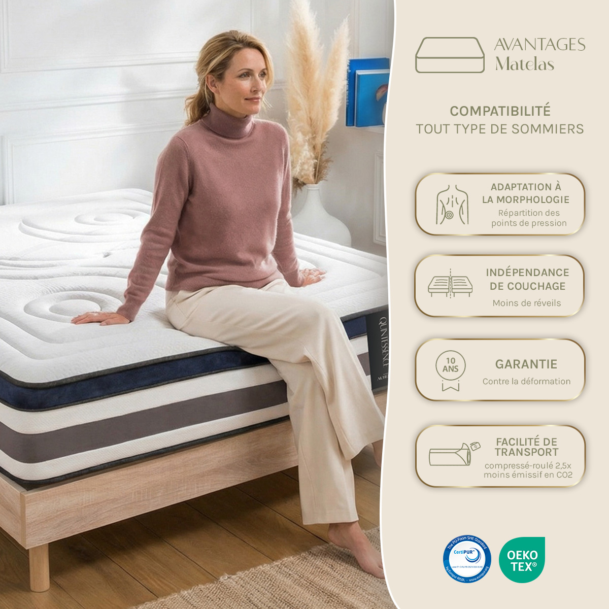 matelas memoire de forme 30 cm quintessence