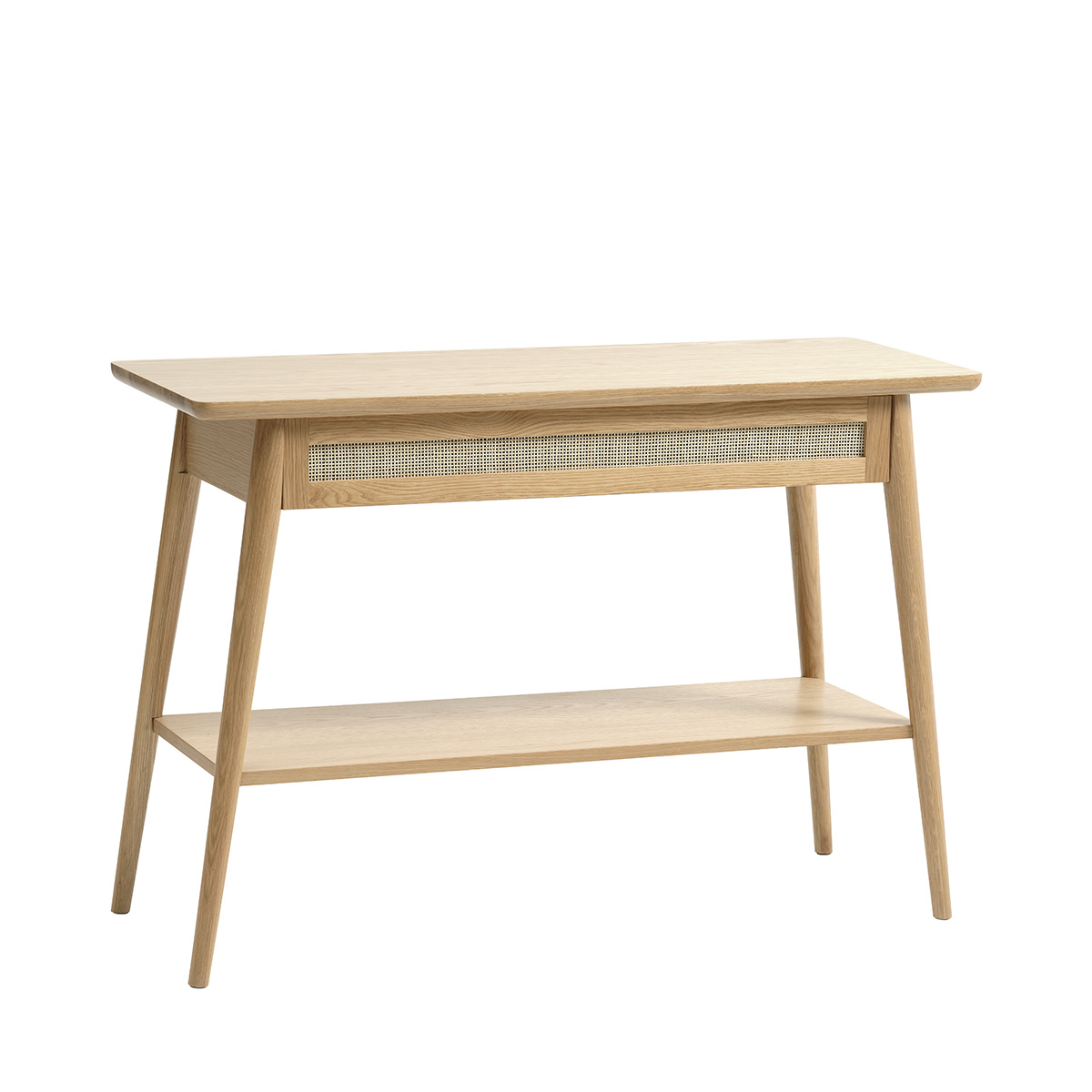 console 120 cm 2 plateaux 1 tiroir bois et rotin capri