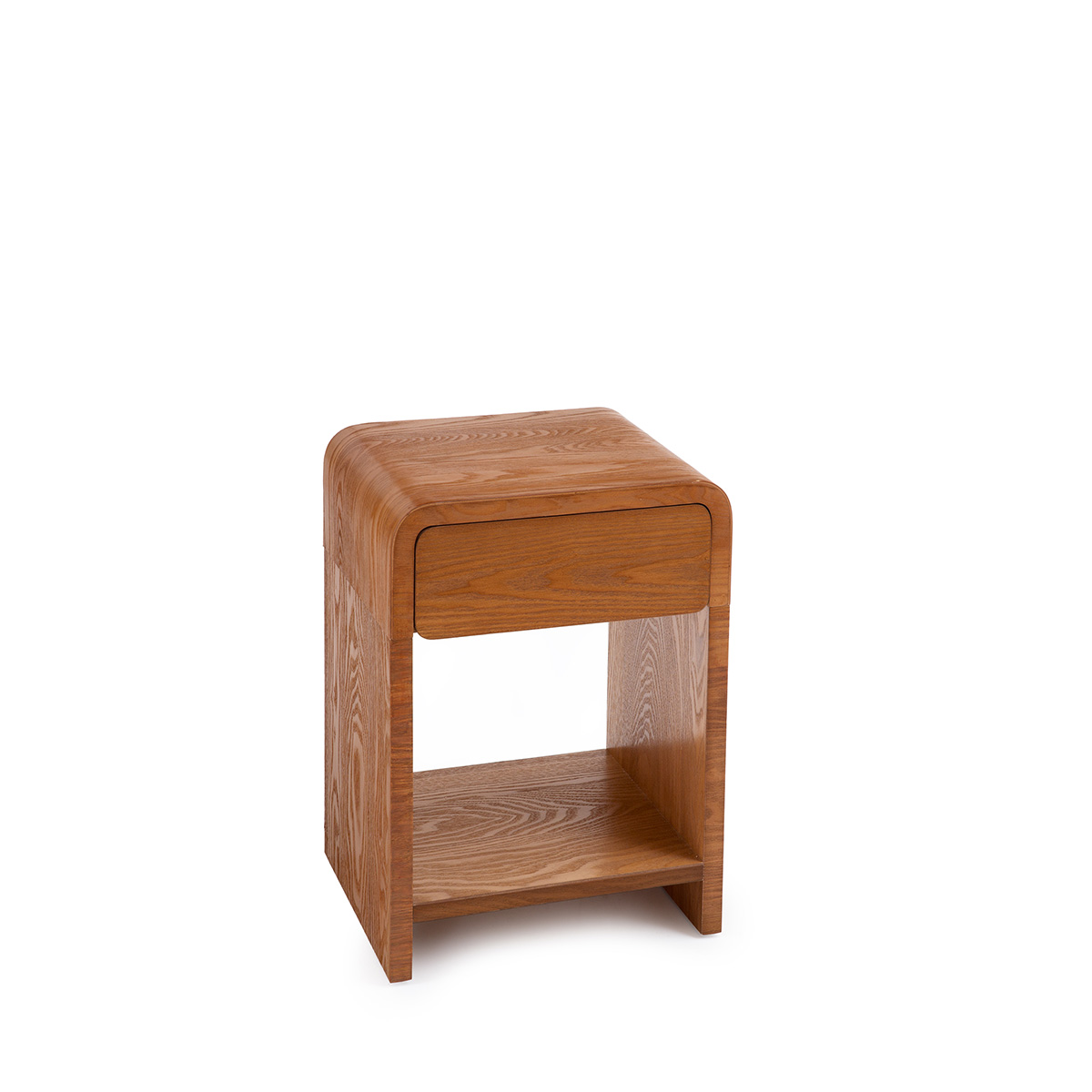 table de nuit 1 tiroir 1 niche bois fonce borgo