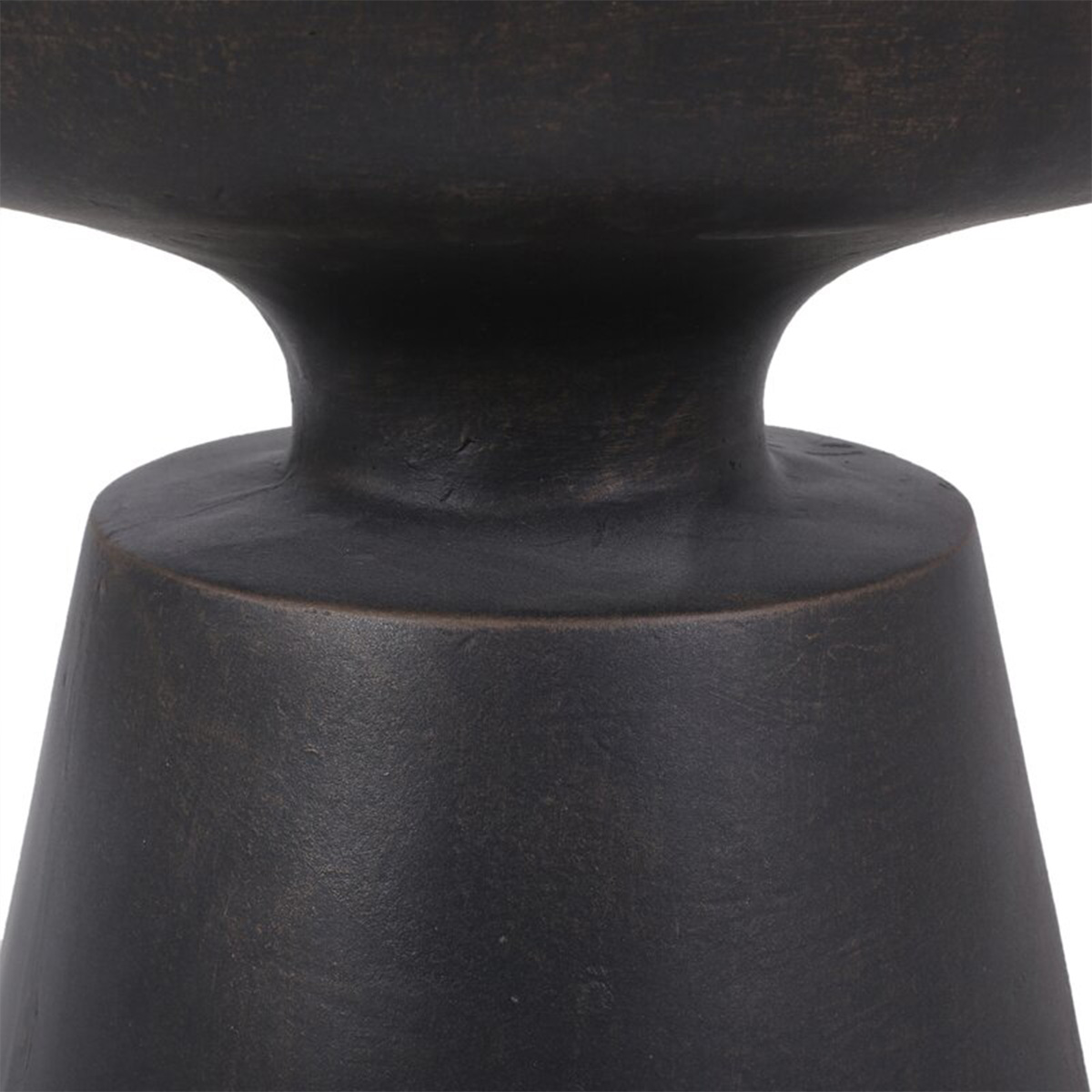 table d appoint ronde 45cm effet ciment noir nero