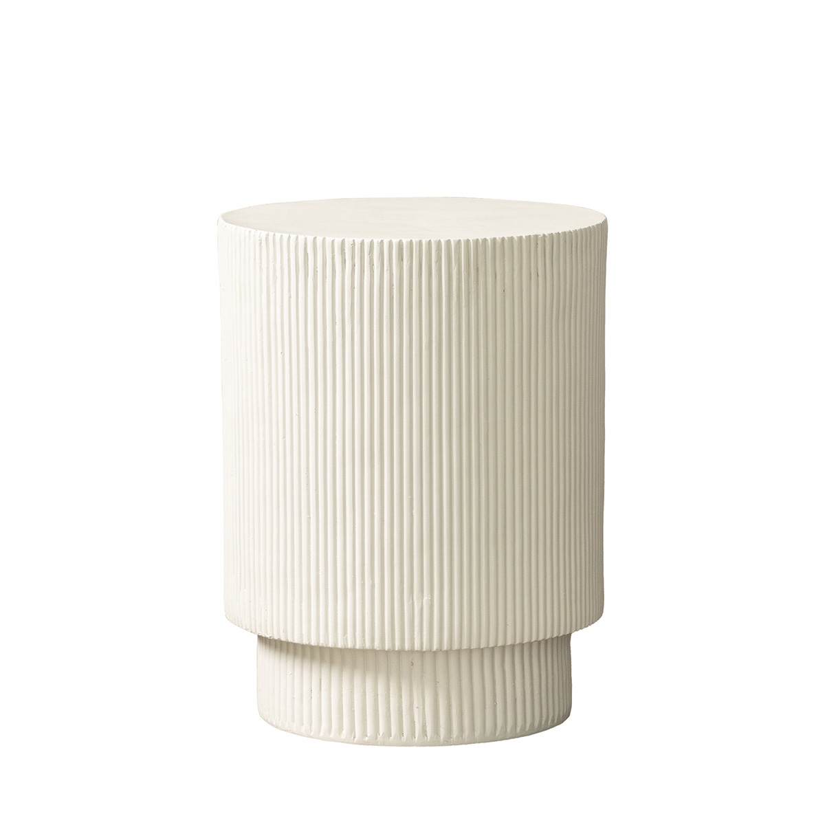 table d appoint ronde 35cm effet strie blanc adria