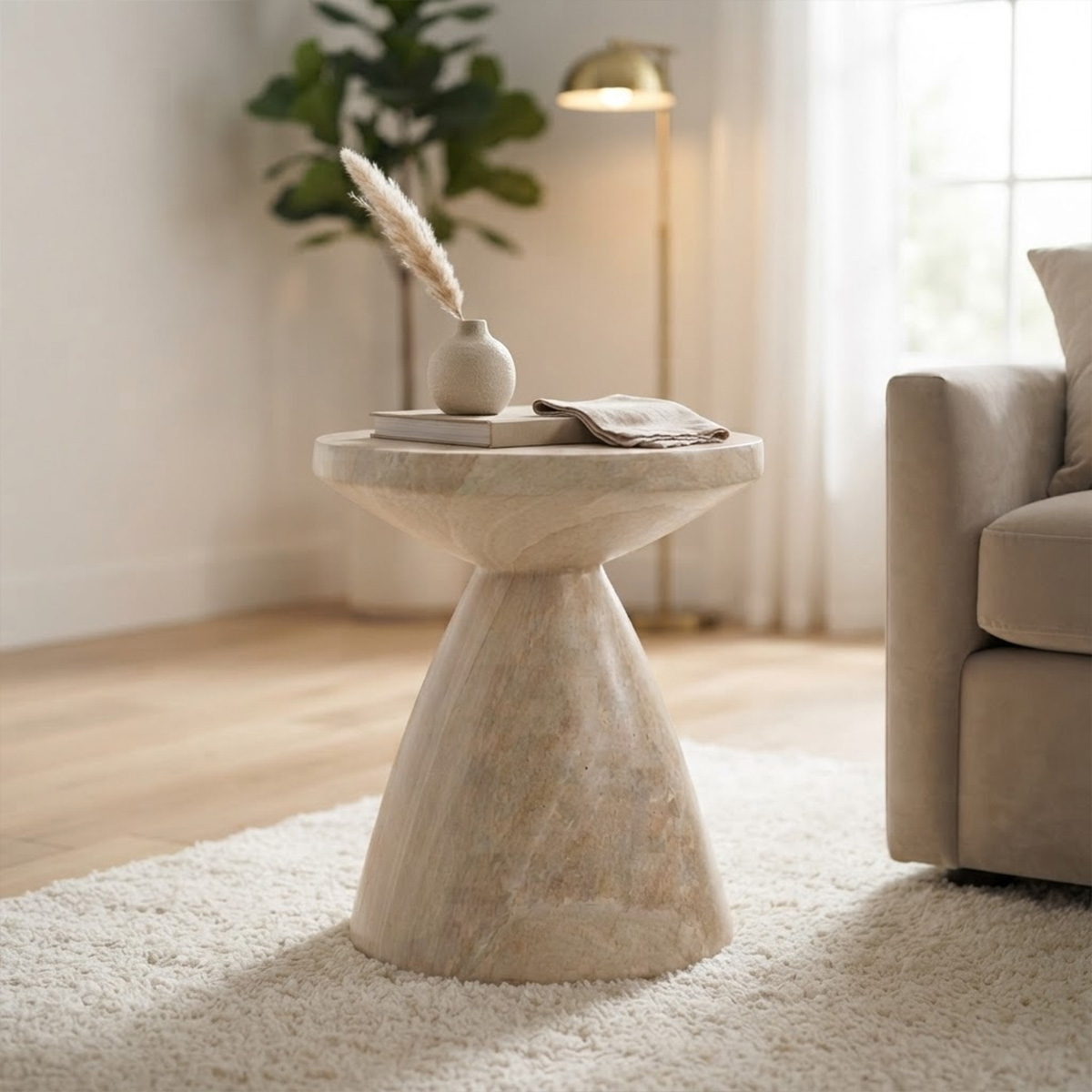 table d appoint ronde sabbia 45x h50 cm mgo