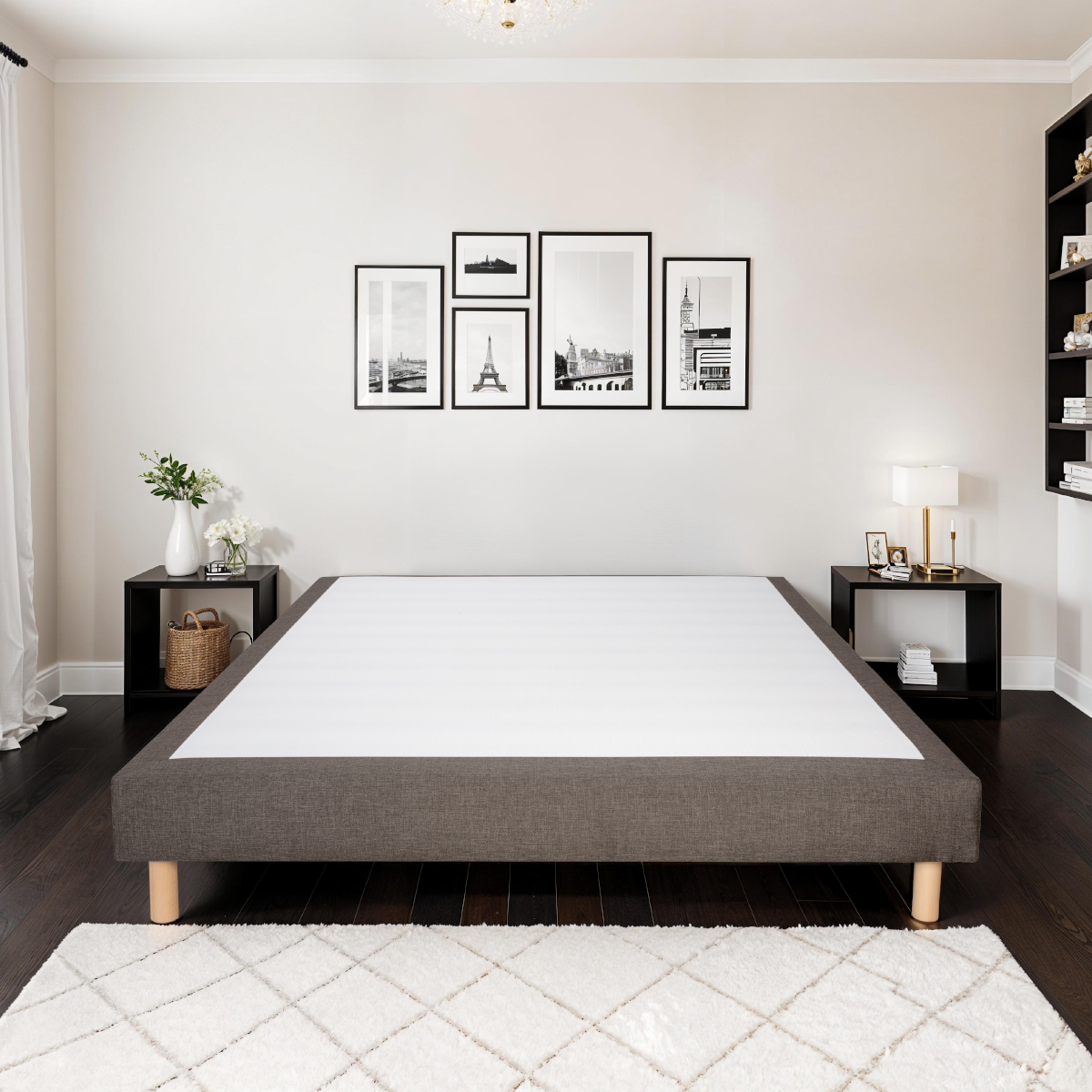 sommier tapissier tissu sisal taupe