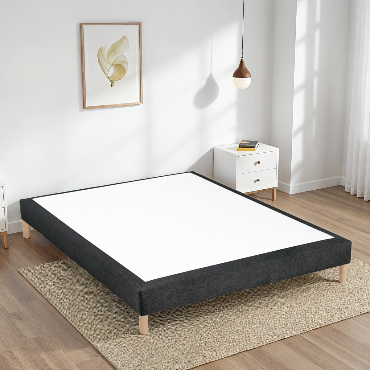 sommier tapissier tissu sisal noir