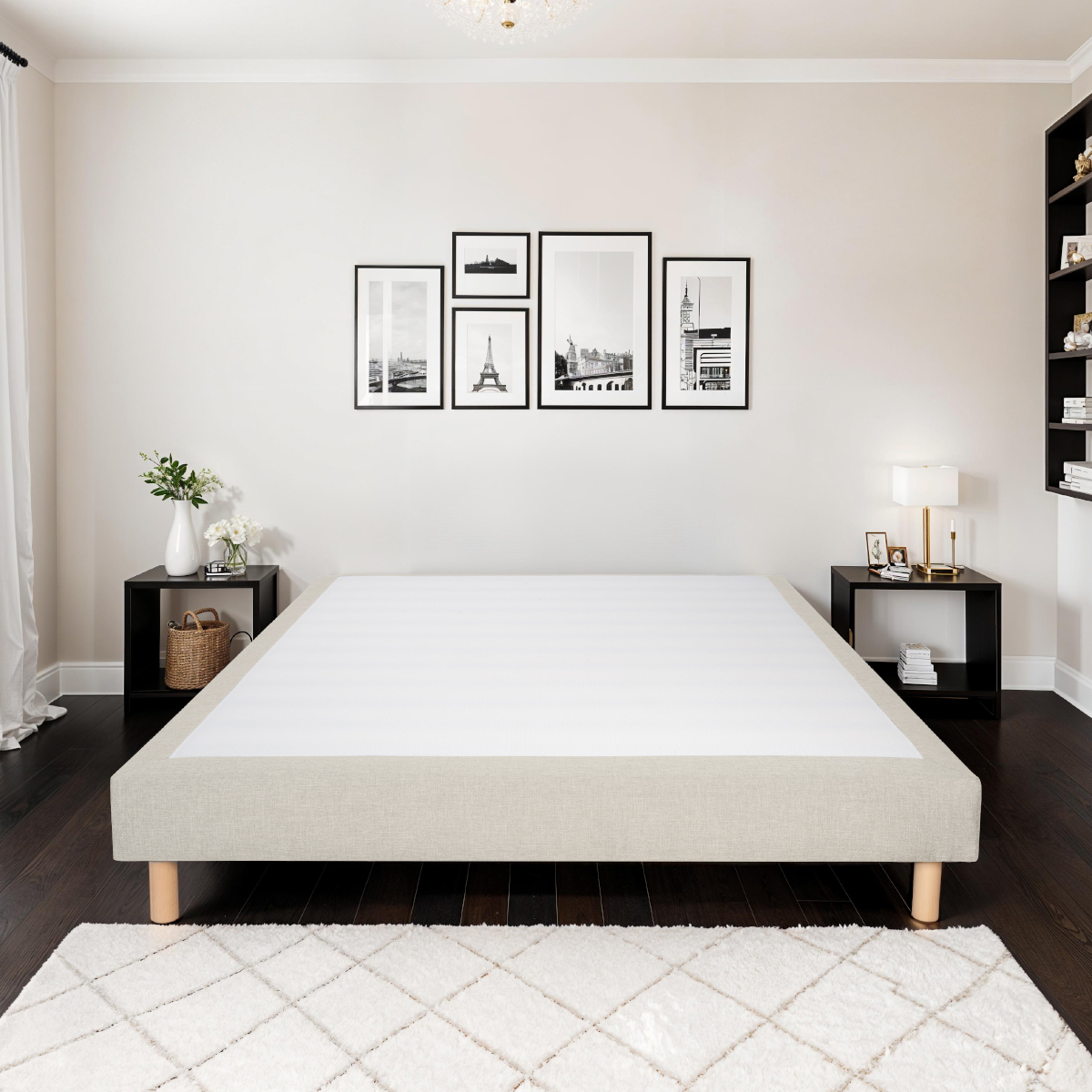 sommier tapissier tissu sisal beige