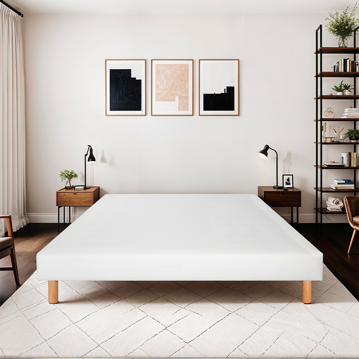 sommier tapissier simili faro blanc