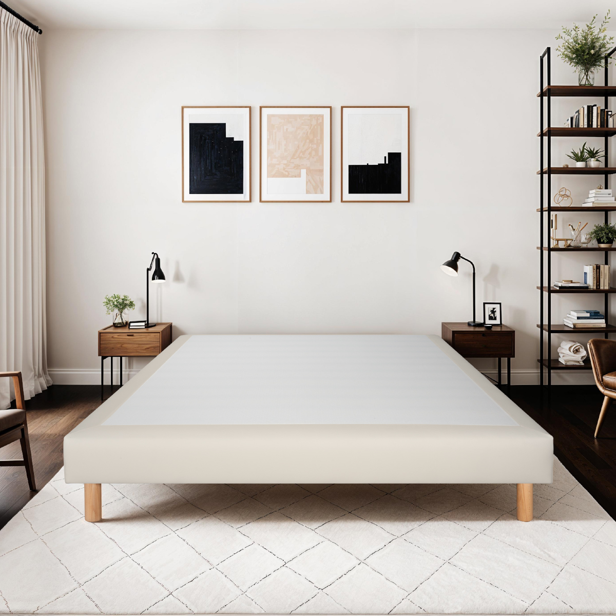 sommier tapissier simili faro beige