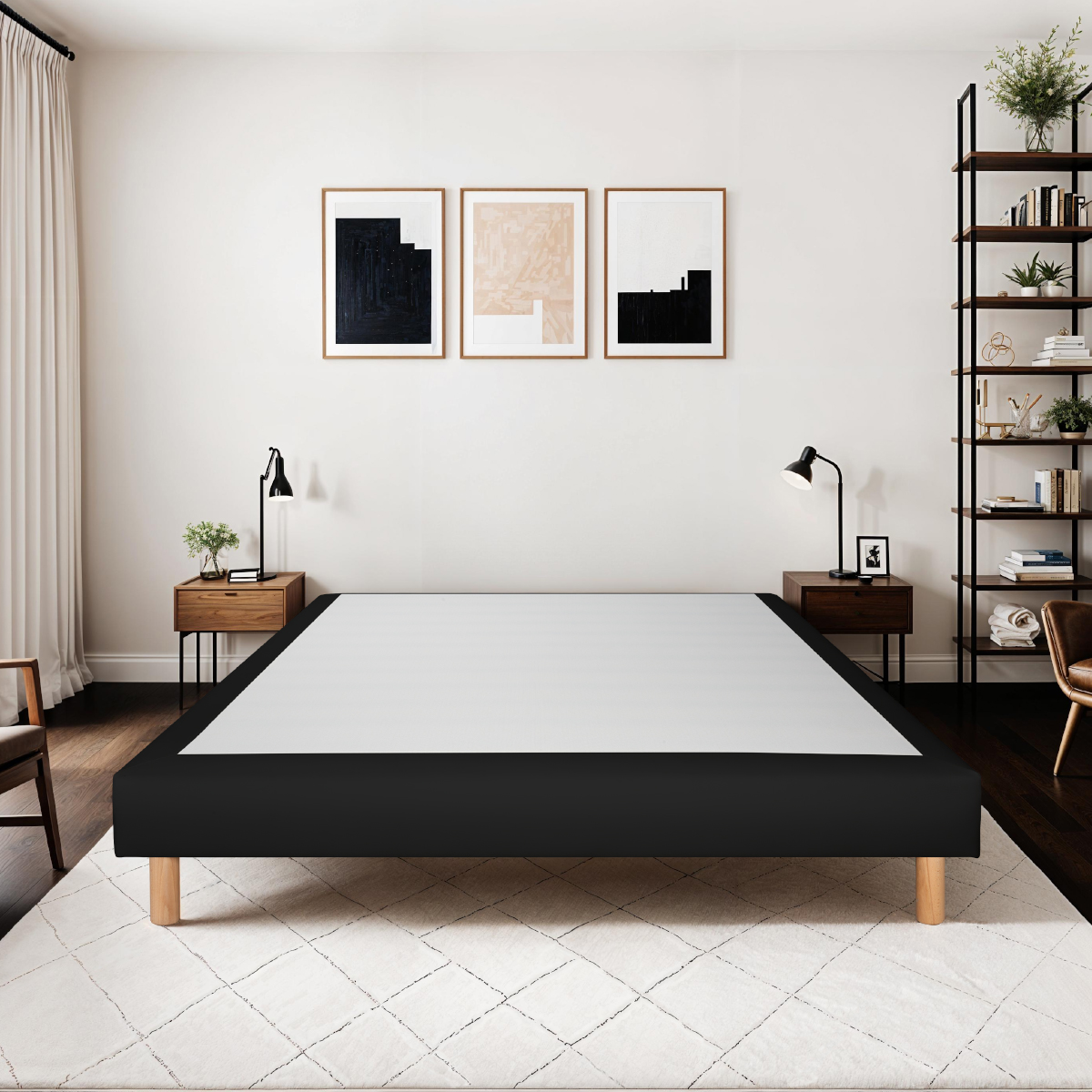 sommier tapissier simili faro noir