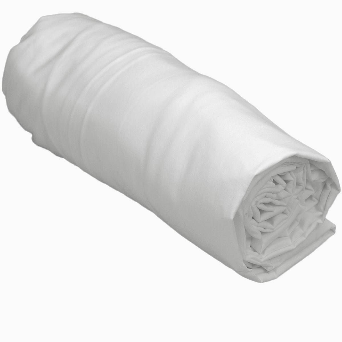 drap housse percale de coton sensei blanc