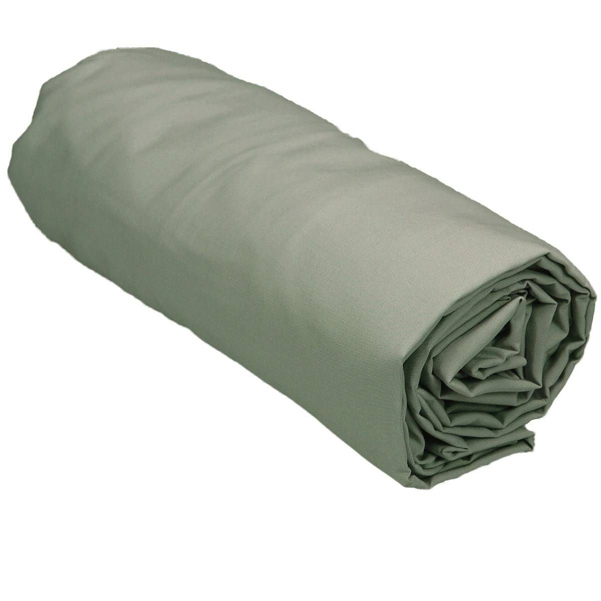 drap housse percale de coton sensei gris